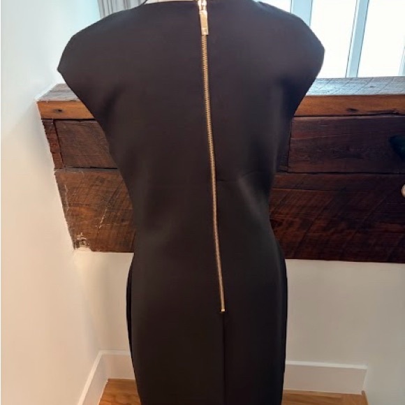 Ted Baker Black Scuba Sheath Dress w/ Blue Butterfly Accents - Picture 3 of 4